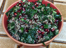 Quinoa Kale and Pomegranate Salad