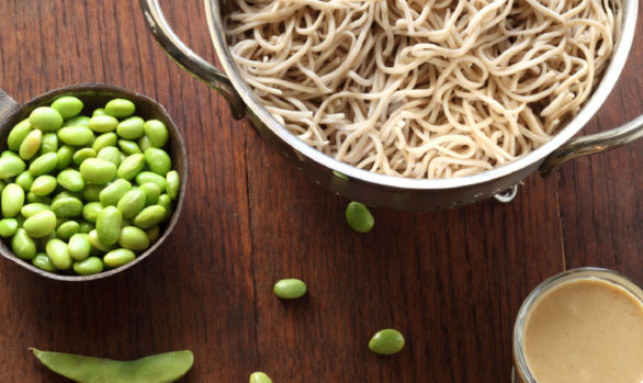 SOBA NOODLES WITH KALE AND EDAMAME