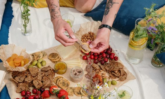 fiber rich food and glass of water